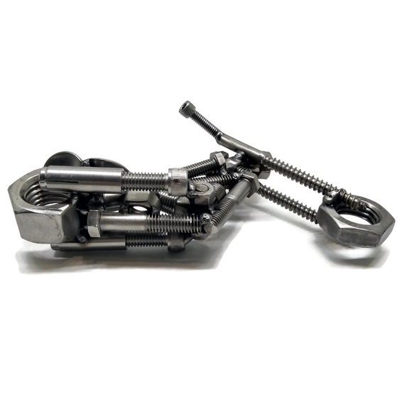 Scrap Metal Art Motorcycle Figurine, Perfect Gift! - Picture 7 of 8